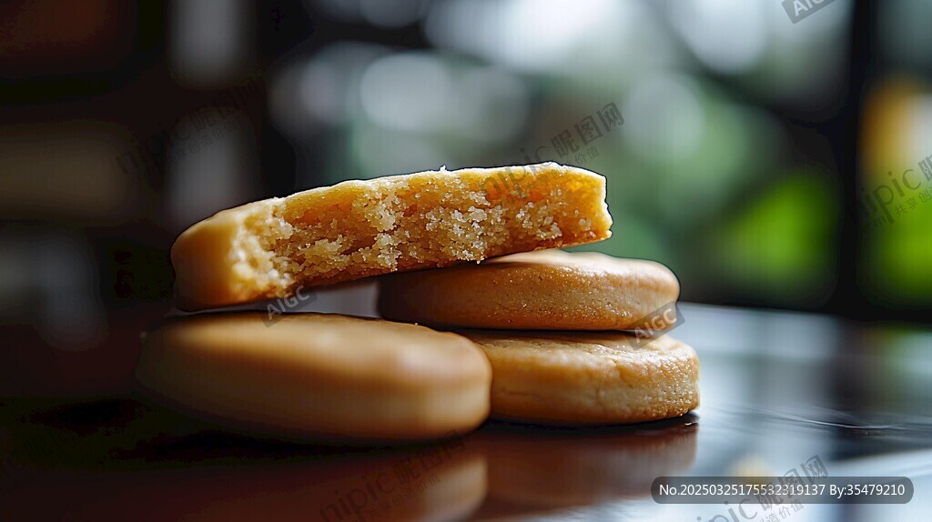 美味酥脆曲奇饼干特写