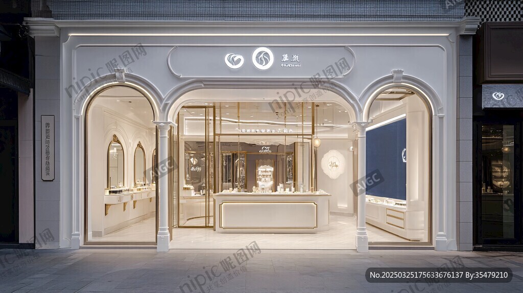 优雅珠宝店外观设计展示