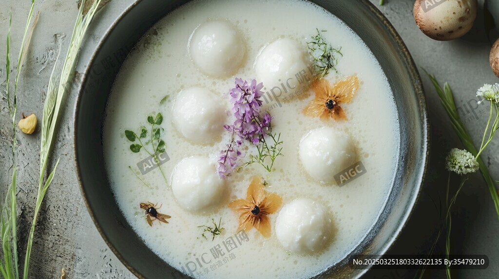 奶香汤中多彩汤圆赏味