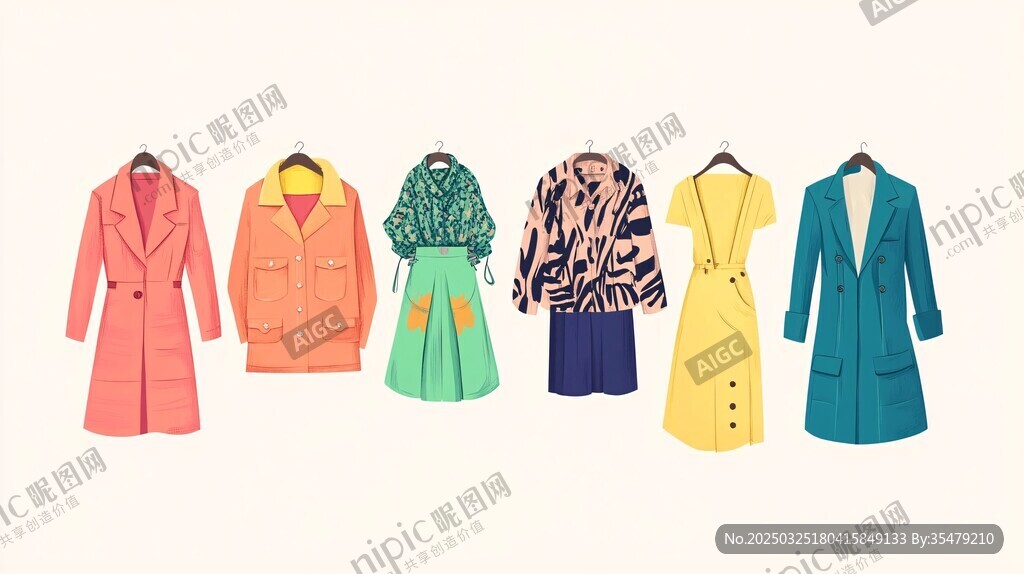 时尚多彩女士服装展示