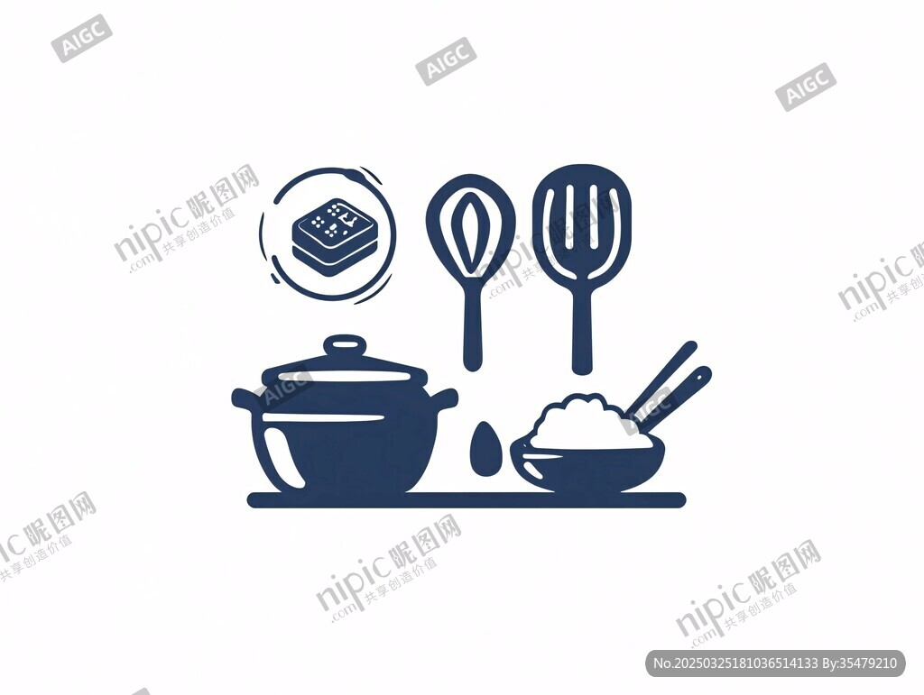 厨房用具图标集合