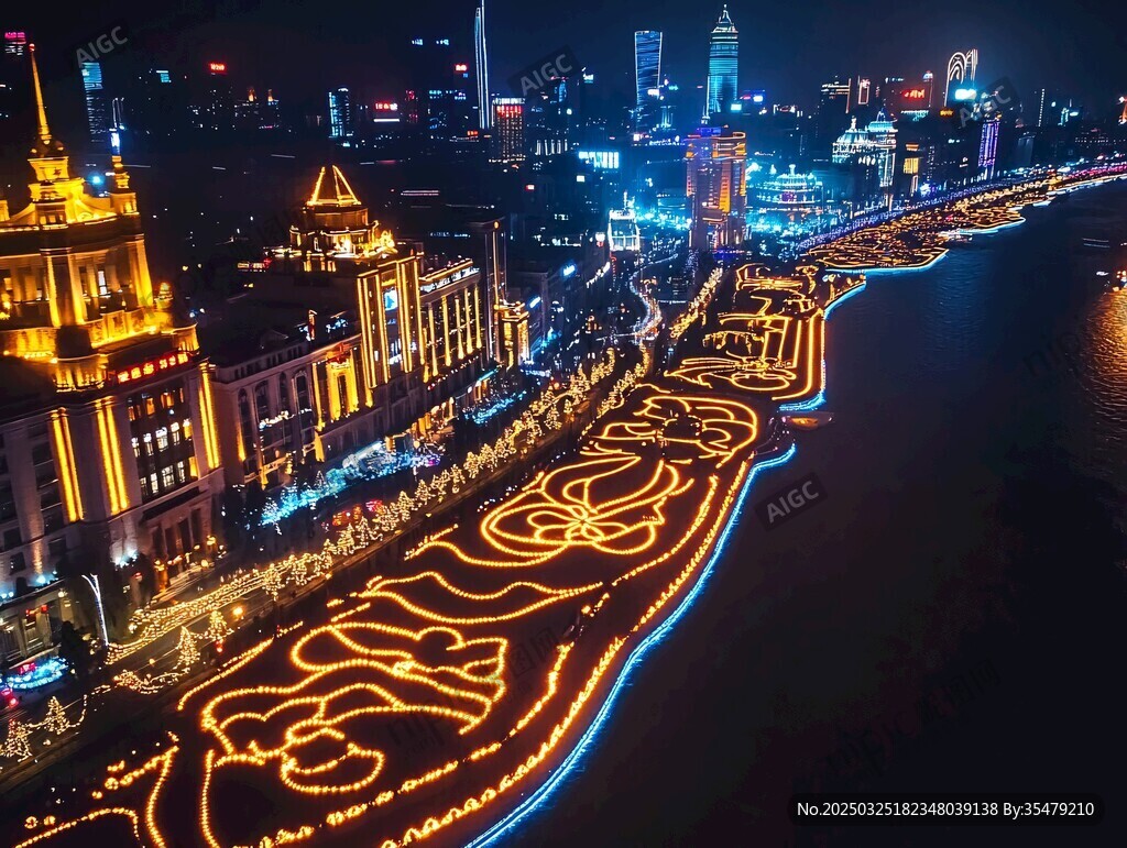 上海外滩璀璨夜景风光