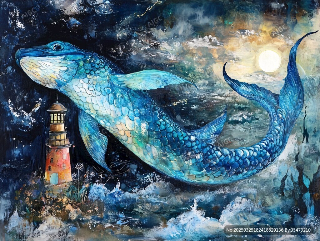 梦幻海中游动的神秘大鱼