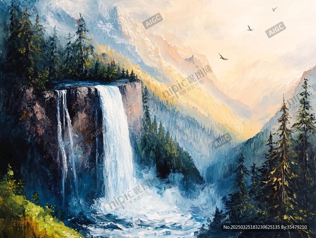 山间瀑布美景