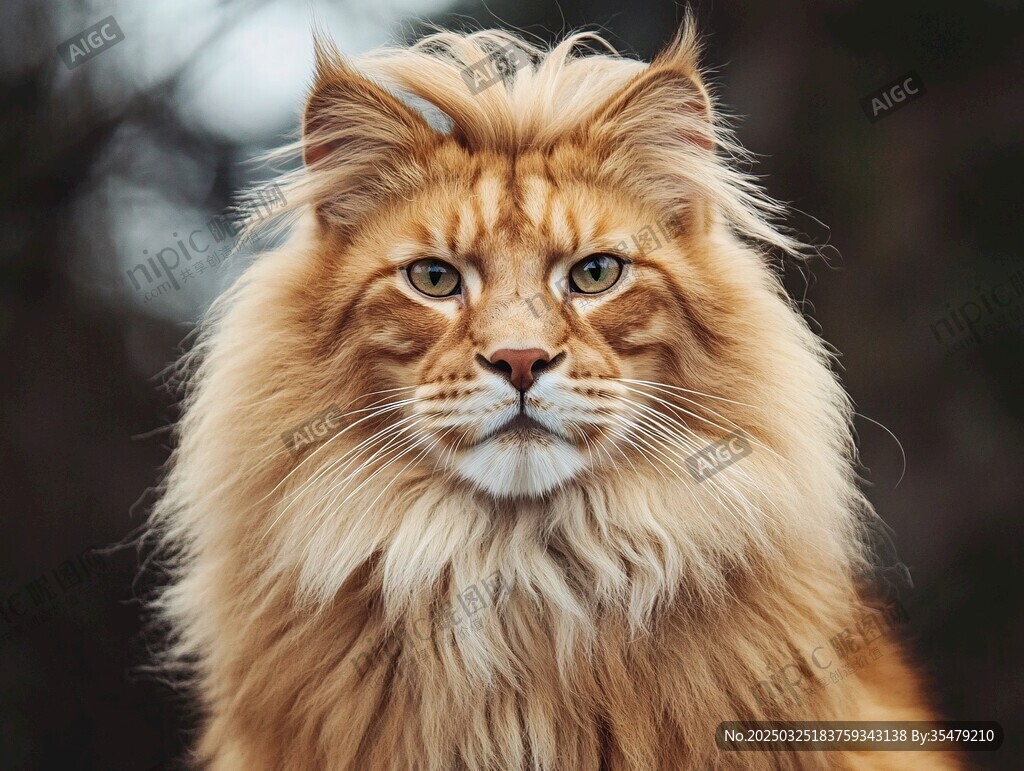 橘色长毛缅因猫特写