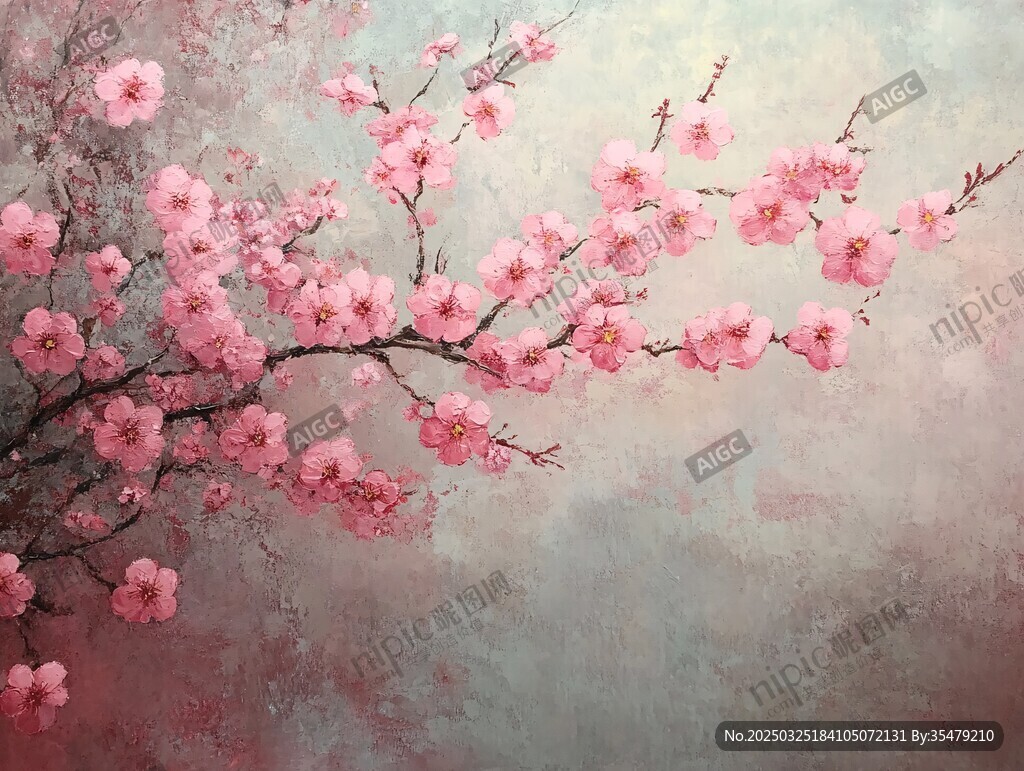 粉艳桃花枝 梦幻古风景