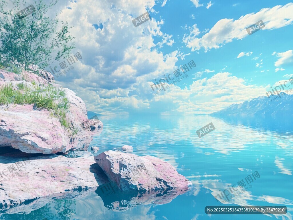 梦幻湖畔风光