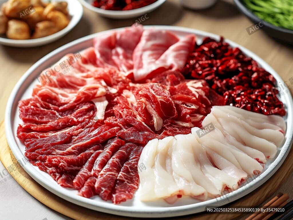 鲜切肉类拼盘 美味涮品