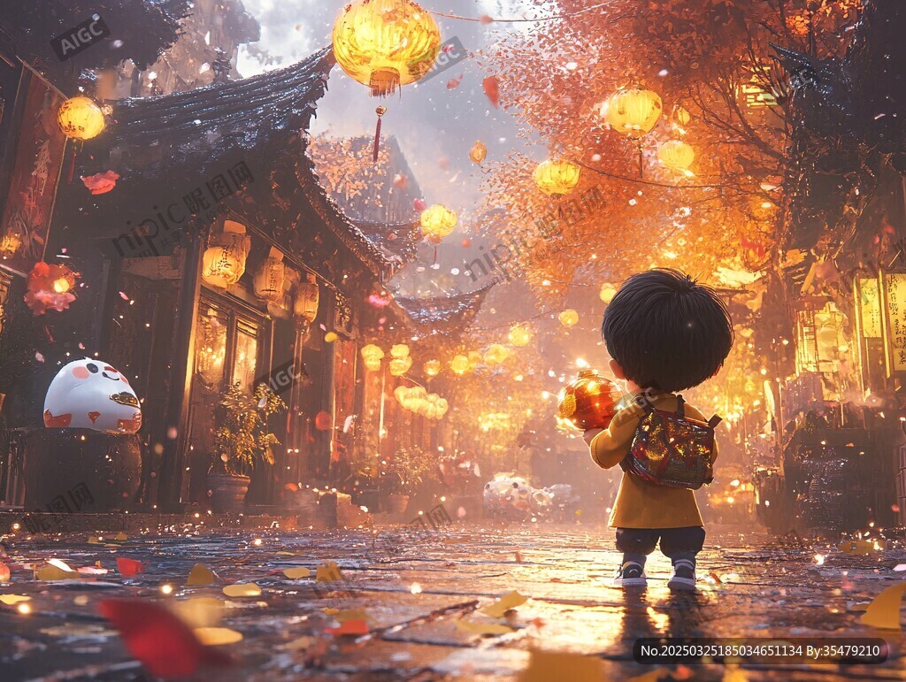 童享古街夜 灯笼映秋景