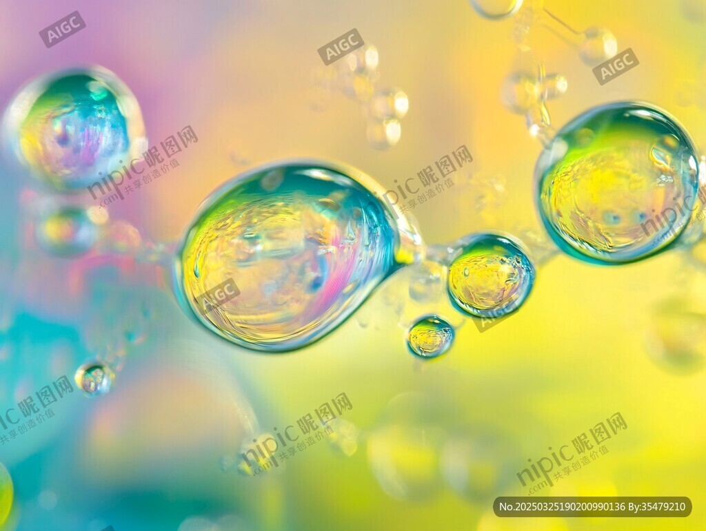 梦幻彩色泡泡微观景象