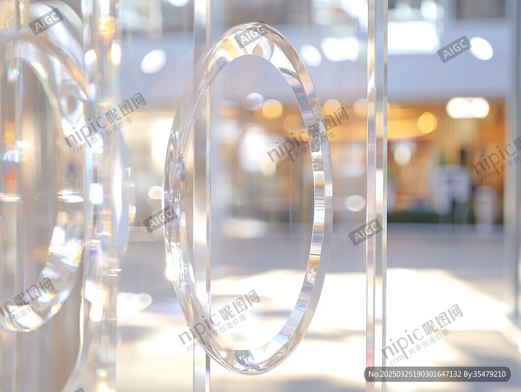 透明圆环装饰 光影之美