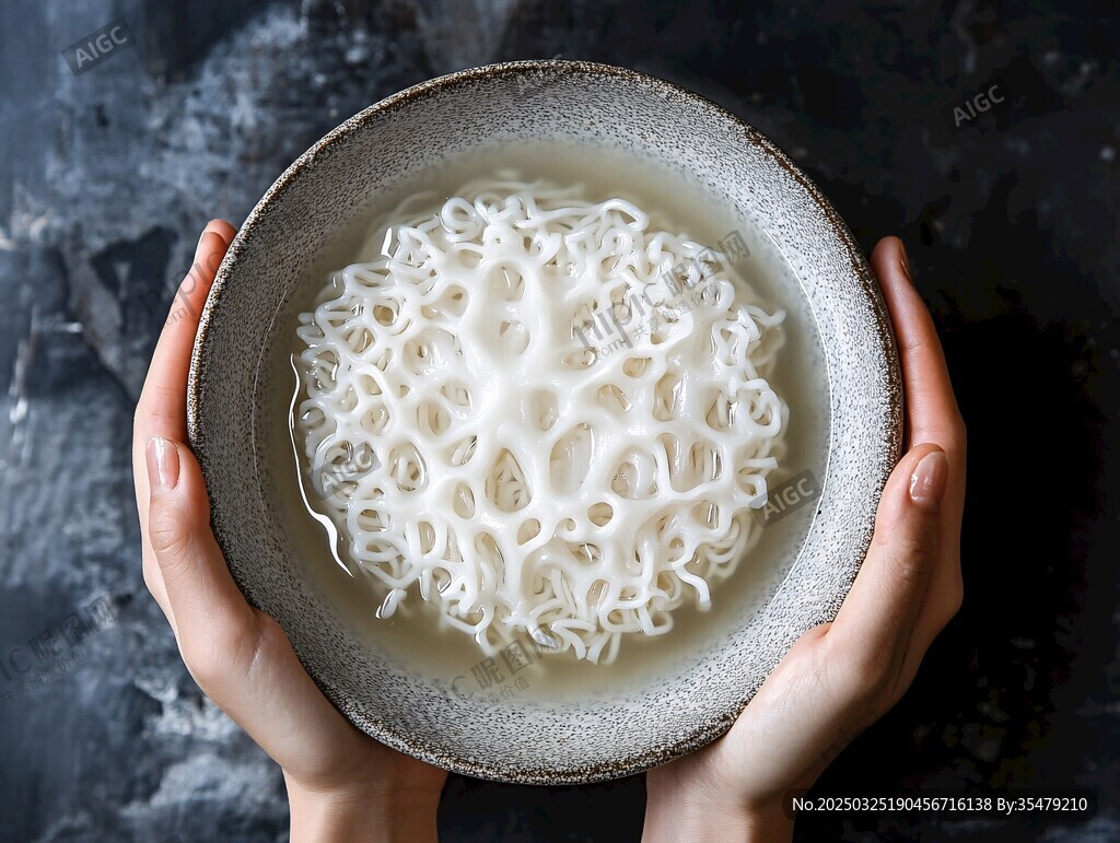双手捧起一碗清淡挂面