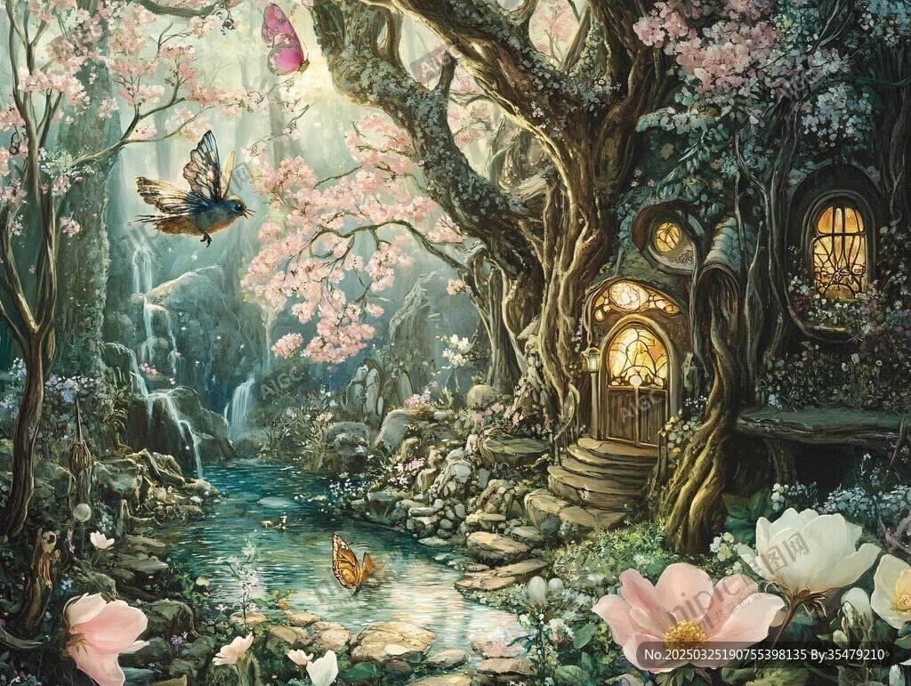梦幻森林中的童话小屋