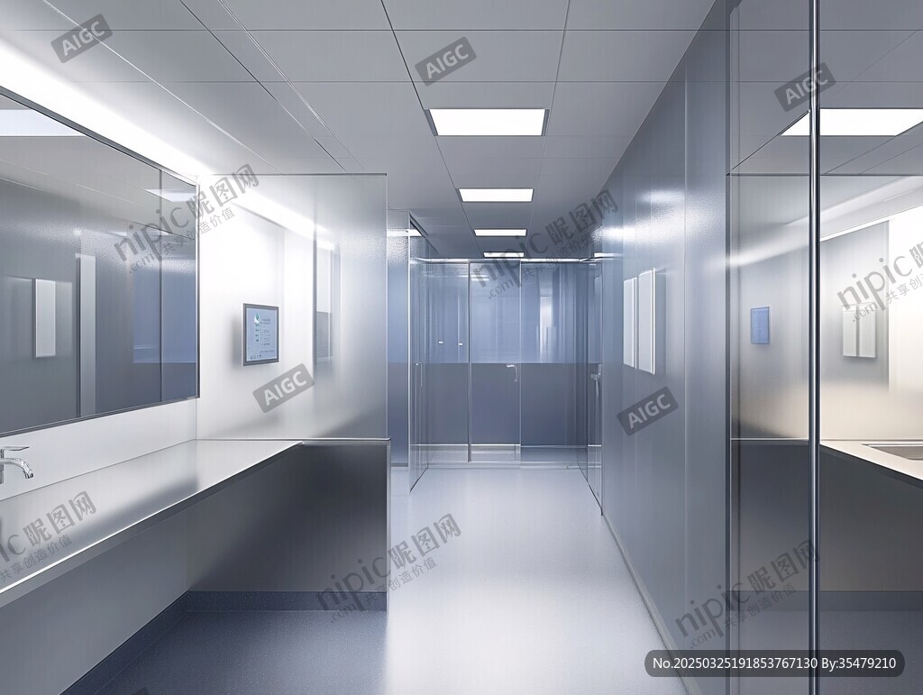 现代洁净的走廊办公空间