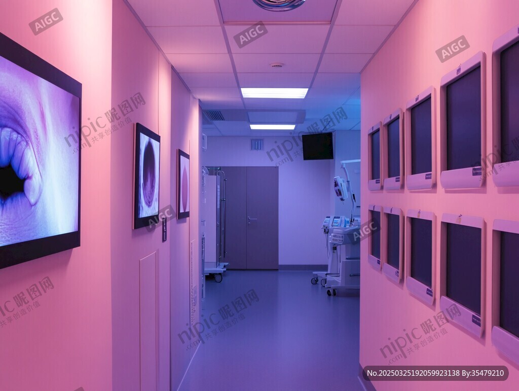 医院走廊的艺术展示空间