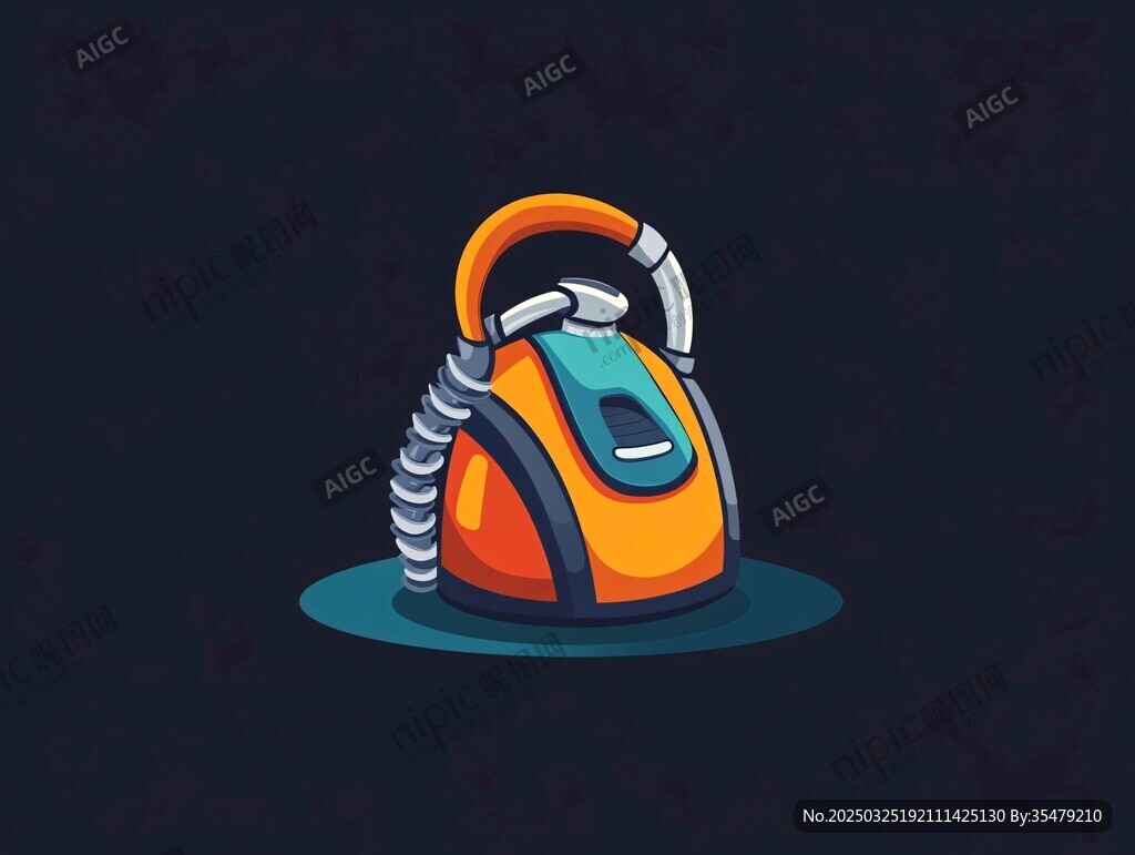 可爱卡通吸尘器插画