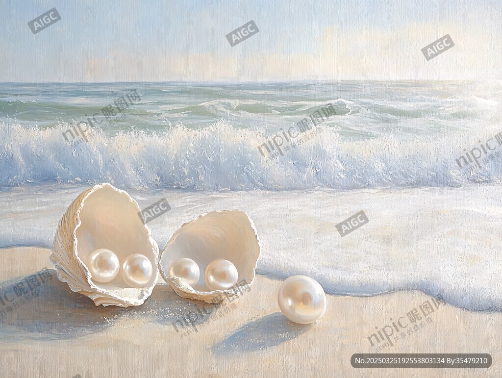 海滩上的贝壳与珍珠
