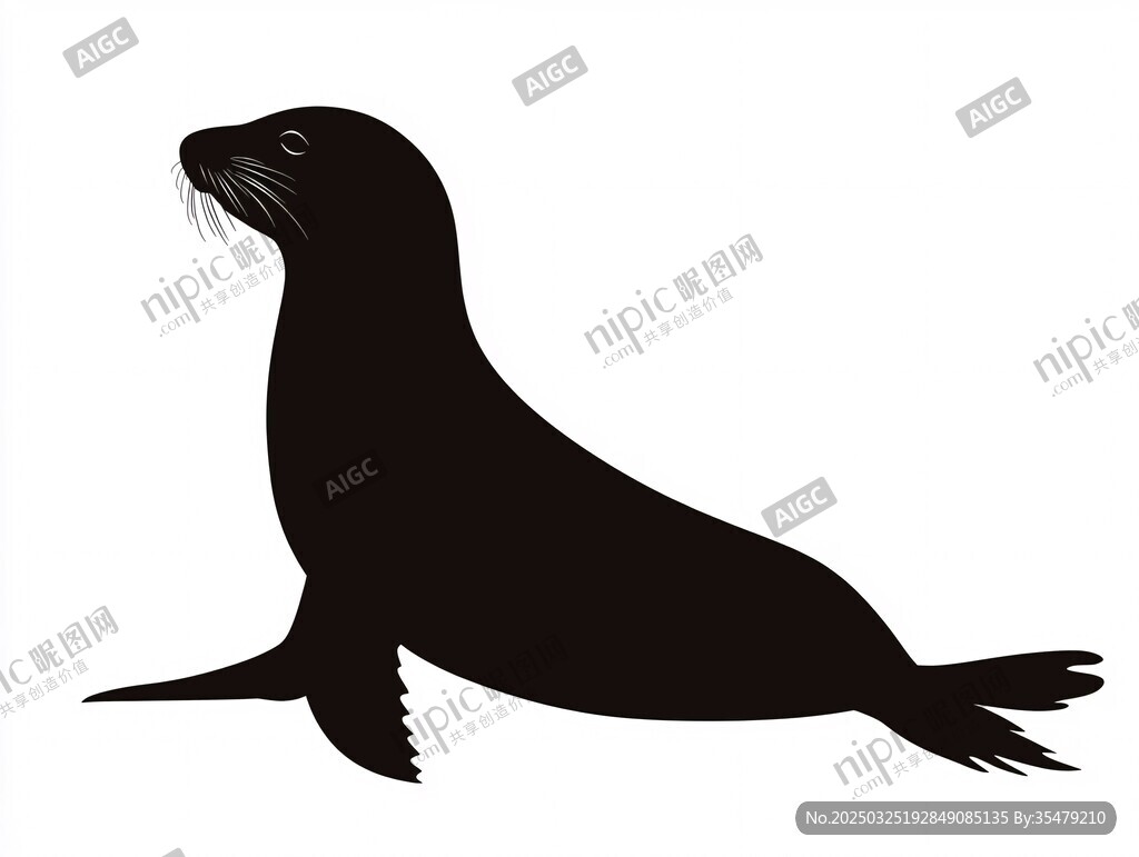 海狮剪影图案