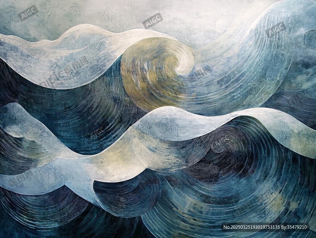抽象海浪艺术画作