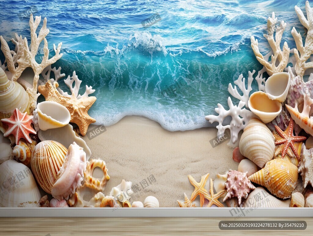 海边贝壳装饰画