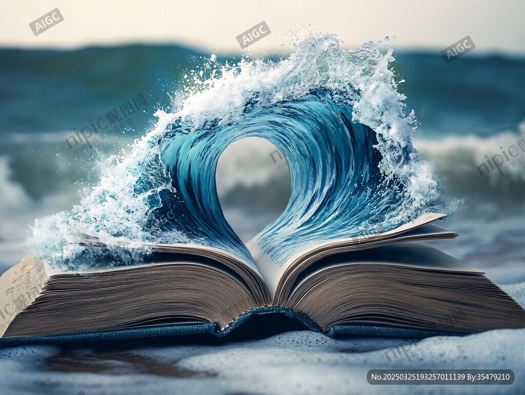 书间海浪幻化为心形奇观