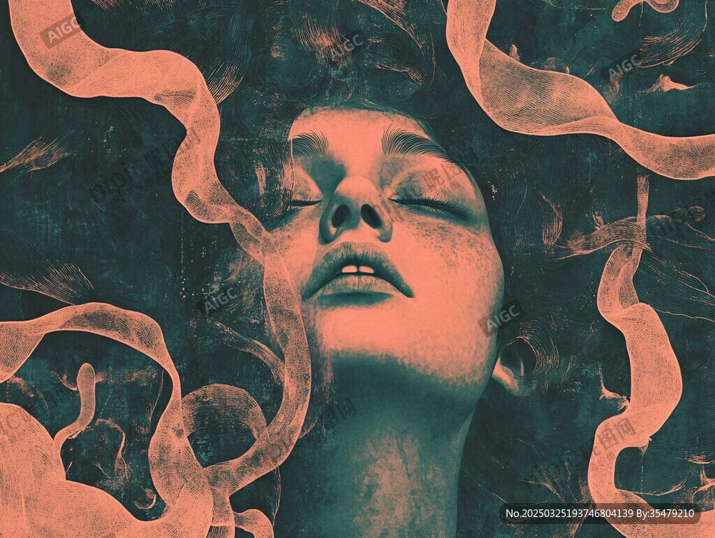 梦幻女子与飘逸线条