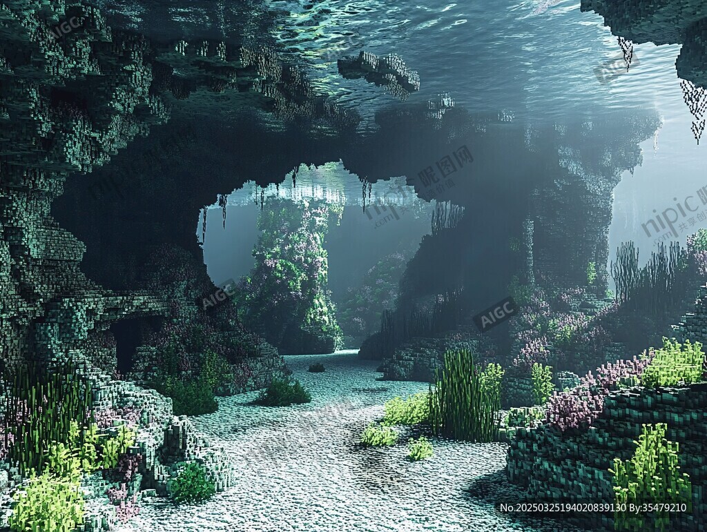 水下奇幻洞穴景观