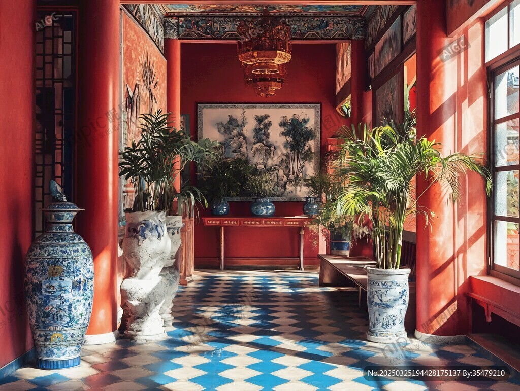 中式古典风格的雅致门厅