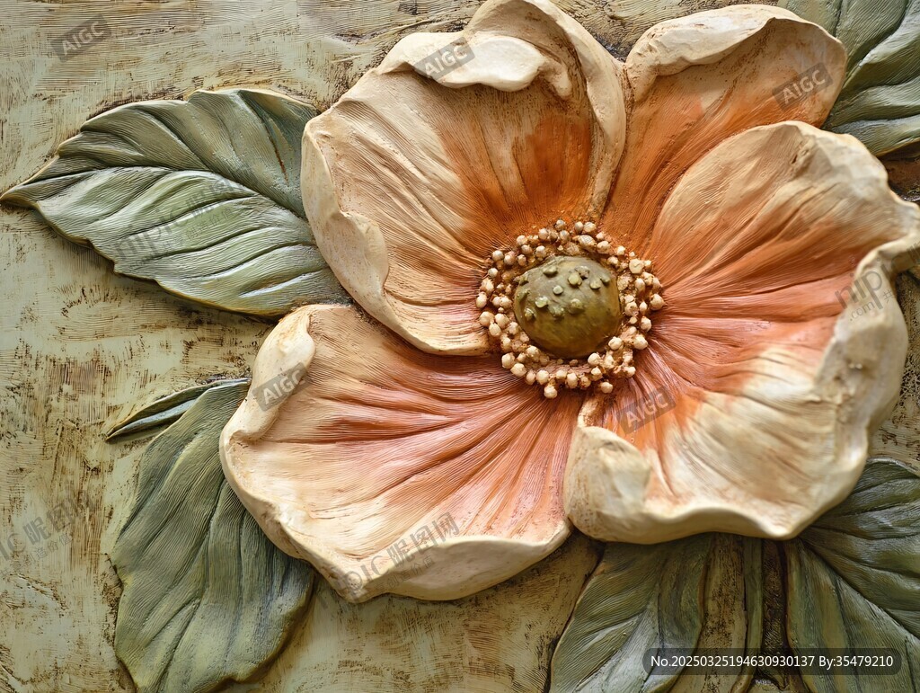立体花卉墙面装饰艺术品