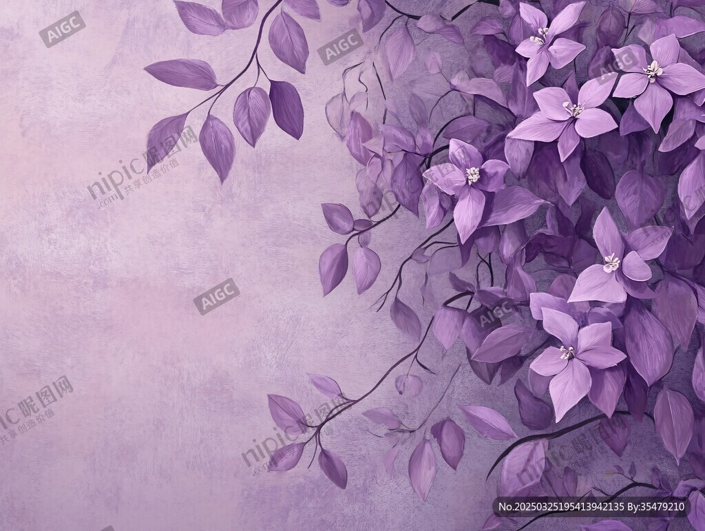紫色花卉背景图