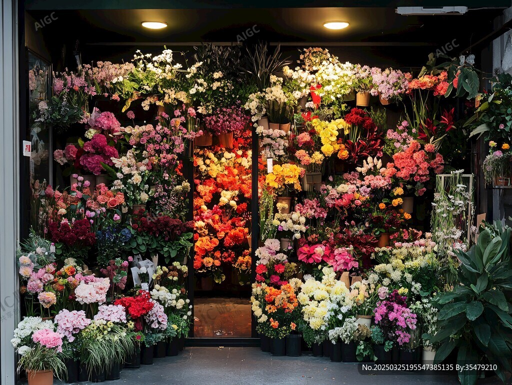 缤纷多彩的花卉店铺