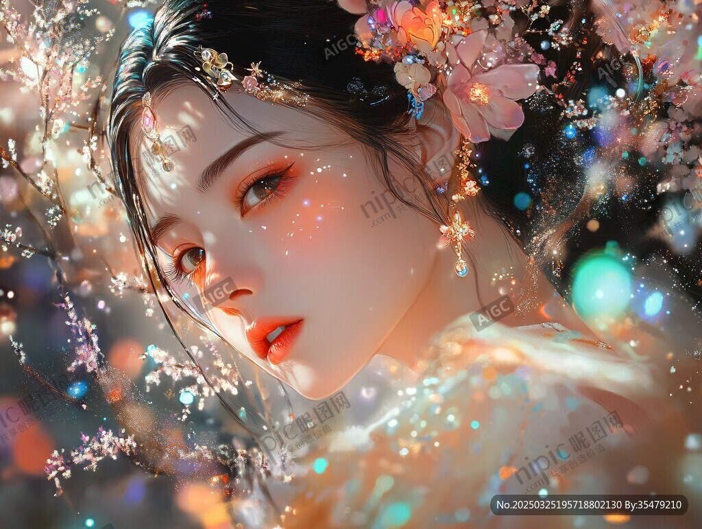 梦幻古风女子的璀璨之美