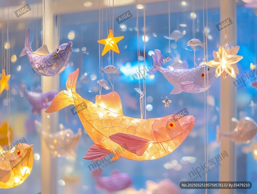 梦幻发光鱼形装饰挂件
