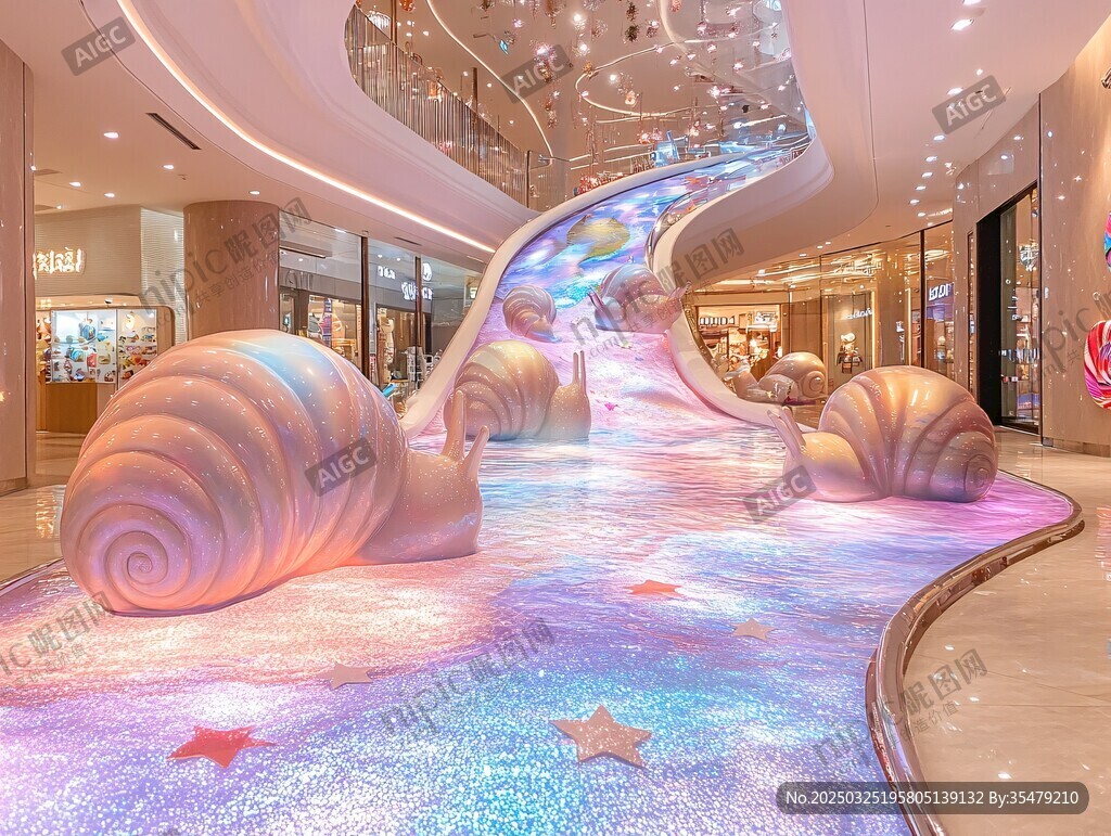 梦幻商场蜗牛主题互动步道