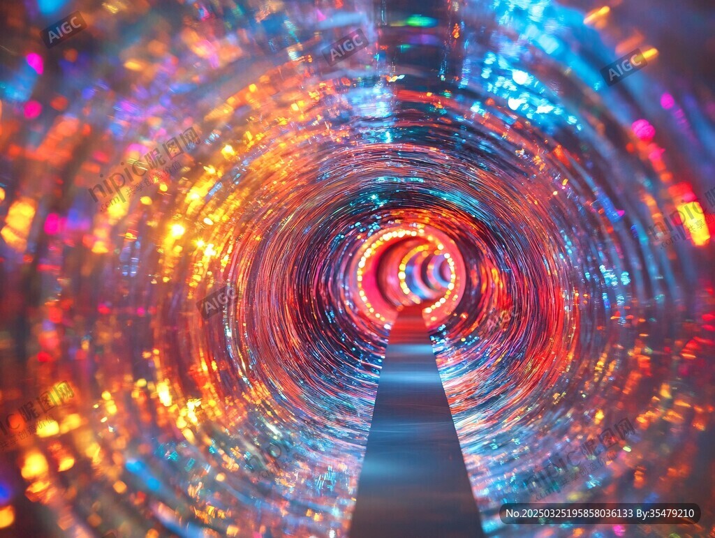 梦幻炫彩灯光隧道景观