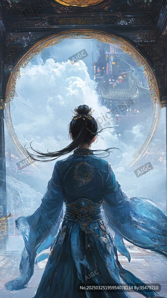 古风仙侠背影 遥望奇幻之境