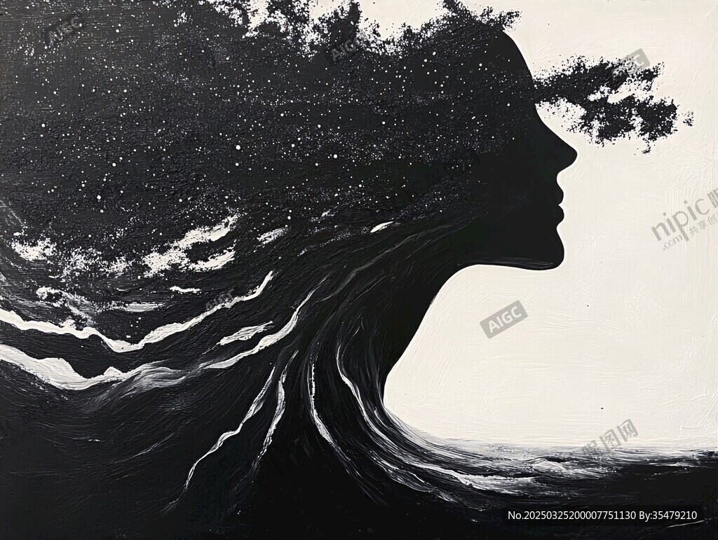 树影幻化成的神秘侧脸