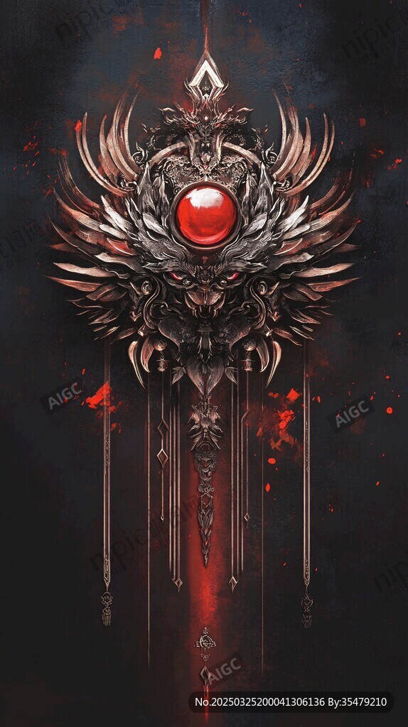 暗黑神秘风魔法红宝石权杖