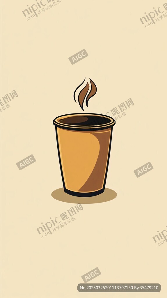 卡通风格热饮纸杯插画