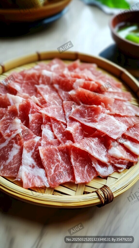竹盘鲜切牛肉片