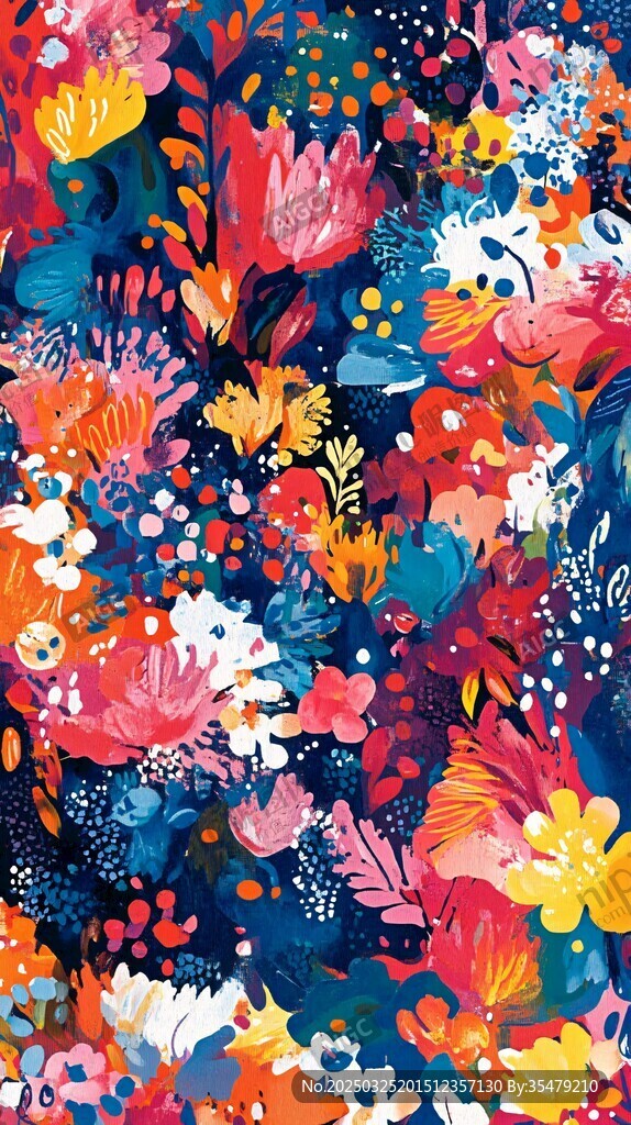 缤纷花卉图案 色彩绚丽