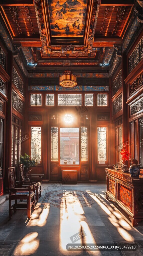 中式古雅厅堂光影之美