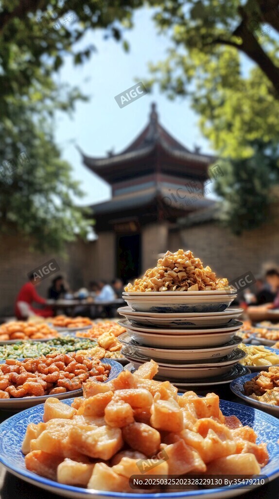 古建下的丰盛中式美食盛宴