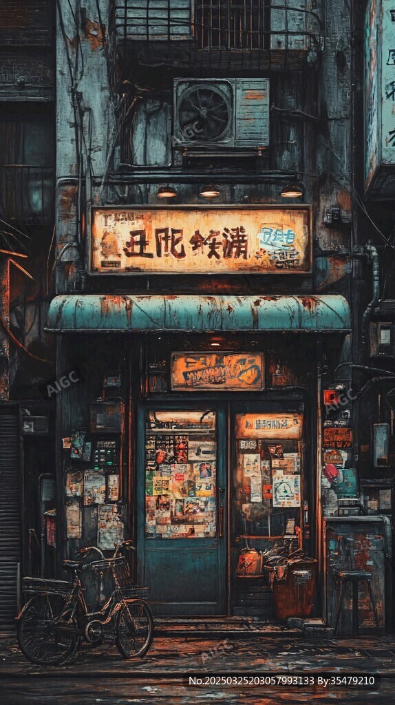 复古风街边杂货店