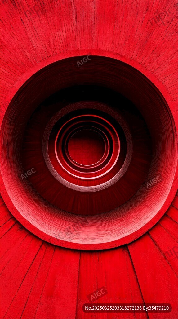 红色隧道视觉冲击画面