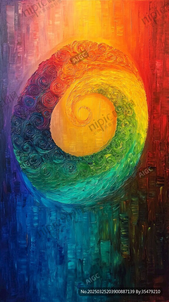绚丽多彩的螺旋抽象艺术画