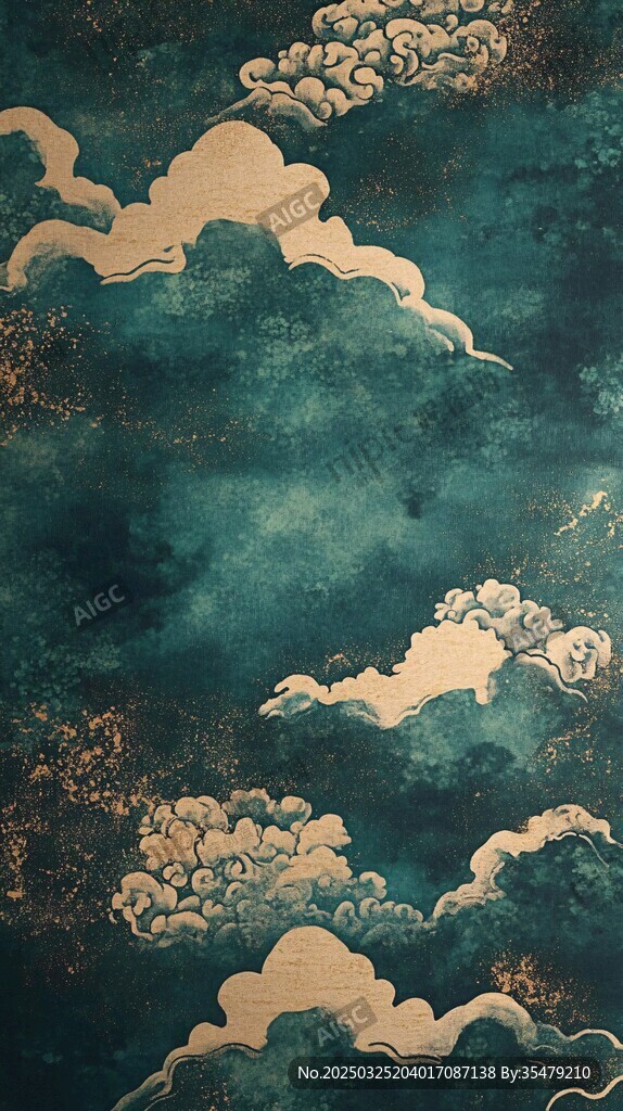 中式古风云海纹理背景图