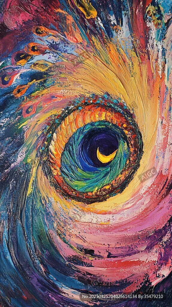梦幻孔雀眼抽象艺术画作