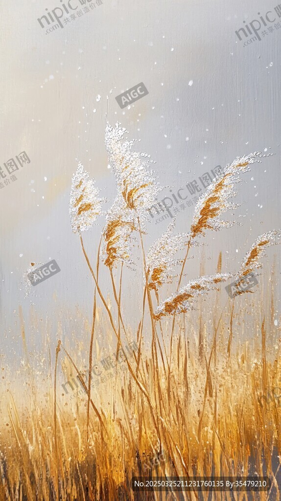 秋日芦苇摇曳的诗意景象