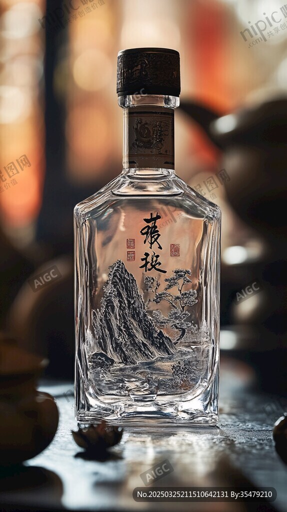 精致玻璃瓶装蒗蕖白酒